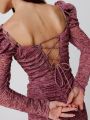  שמלת מיני כיווצים בהדפס של SABINA MUSAYEV