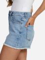  מכנסי ג'ינס קצרים סיומת פרומה של ROXY