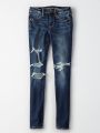 ג'ינס סקיני סטרצ' בשטיפה כהה עם קרעים Jeggingג'ינס סקיני סטרצ' בשטיפה כהה עם קרעים Jegging של AMERICAN EAGLE image №4