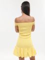  שמלת מיני אוף שולדרס עם סיומת פפלום של TERMINAL X