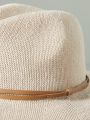  כובע רחב שוליים עם עיטור רצועת עור דקה של ANTHROPOLOGIE
