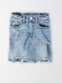 חצאית ג'ינס מיני עם קרעיםחצאית ג'ינס מיני עם קרעים של AMERICAN EAGLE image №4