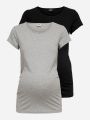  מארז 2 חולצות טי שירט בייסיק לנשים בהריון / MATERNITY של ONLY