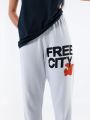  מכנסי טרנינג עם הדפס Free City של FREE CITY