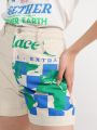  מכנסיים קצרים עם הדפס מפת כדור הארץ של VANS