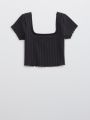  חולצת קרופ בטקסטורת פסים / נשים של OFFLINE