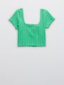  חולצת קרופ בטקסטורת פסים / נשים של OFFLINE