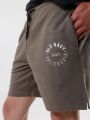  מכנסיי טרנינג קצרים עם הדפס לוגו של OLD NAVY