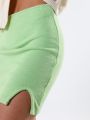  חצאית מיני סרוגה עם שסע של TERMINAL X