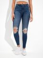  ג'ינס סקיני קרעים Super Hi-Rise Jegging של AMERICAN EAGLE