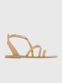  סנדלי עור עם רצועות Delia-Vachetta / נשים של Ancient Greek sandals