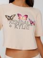  טי שירט קרופ עם הדפס / Kendall + Kylie X terminal x של KENDALL + KYLIE