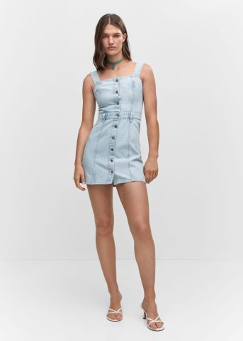 שמלת מיני ג'ינס עם כפתורים של MANGO