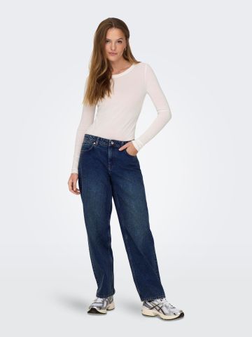 ג'ינס רחב בגזרה נמוכה של ONLY