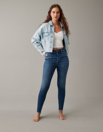 מכנסי ג'ינס SUPER HIGH RISE של AMERICAN EAGLE