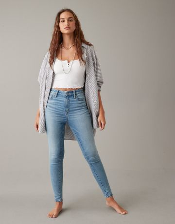 מכנסי ג'ינס SELF SIZE SUPER HIGH-RISE JEGGING של AMERICAN EAGLE
