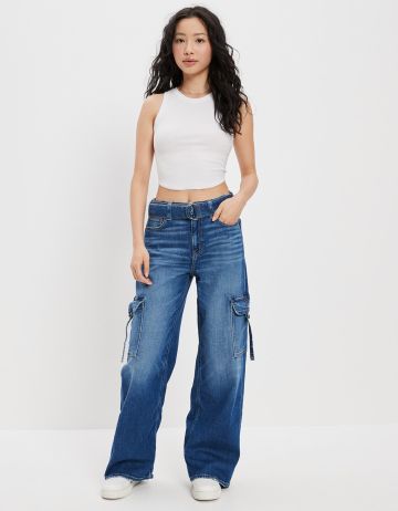 מכנסי ג'ינס SUPER HIGH-RISE BAGGY WIDE LEG של AMERICAN EAGLE