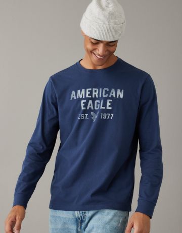 טי שירט עם לוגו של AMERICAN EAGLE