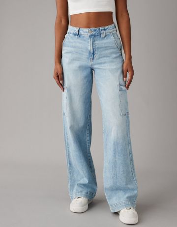 מכנסי ג'ינס SUPER HIGH-RISE BAGGY WIDE LEG של AMERICAN EAGLE