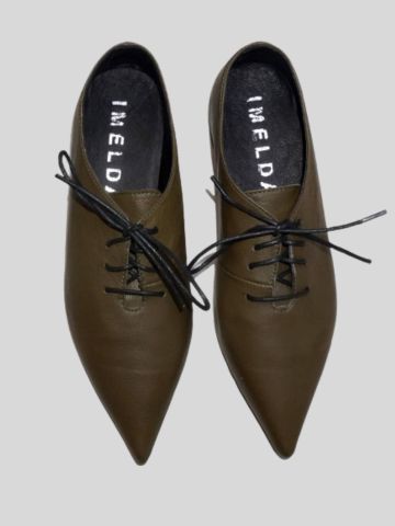 נעלי עור שטוחות עם שרוכים / נשים של IMELDA