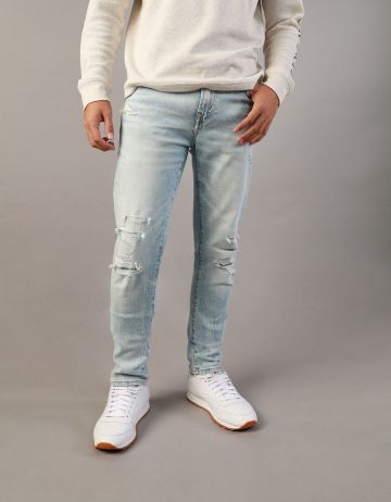 מכנסי ג'ינס סקיני עם קרעים של undefined