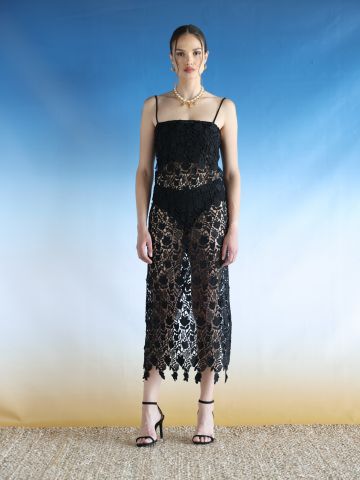 שמלת מידי תחרה / Elle Sasson של TX COLLAB