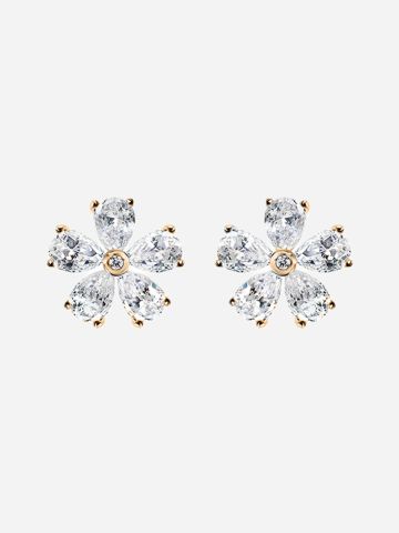 עגילי Crystal flower Earrings / נשים של KEREN WOLF