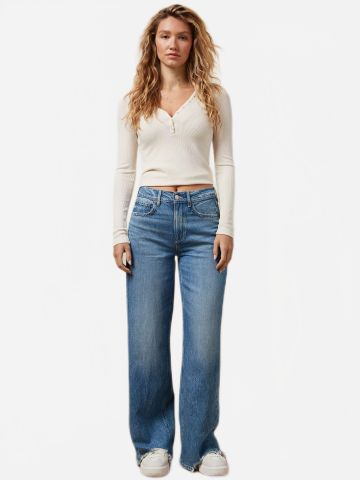 ג'ינס בגזרה רחבה של undefined