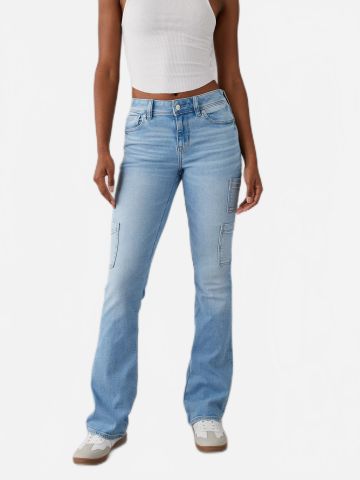 ג'ינס בגזרה נמוכה של AMERICAN EAGLE
