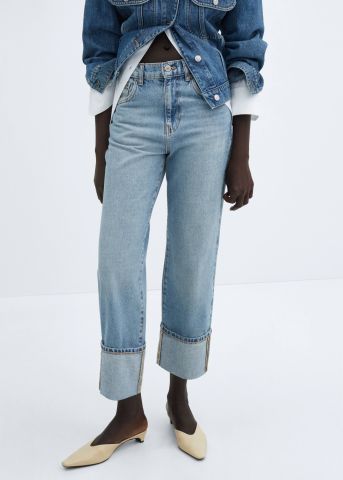 ג'ינס ארוך בסיומת קיפולים של MANGO