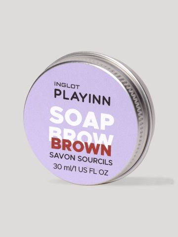 ווקס לעיצוב ולקיבוע הגבות בגוון חום INGLOT Playinn Soap Brow Brown של INGLOT