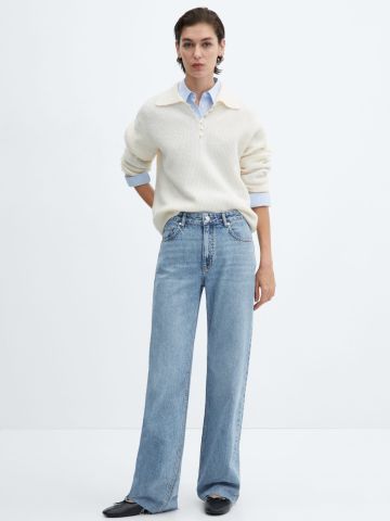 מכנסי ג'ינס בגזרה רחבה של MANGO