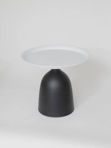 שולחן צד מתכת שחור לבן / 50X50X42 של ADAGIO