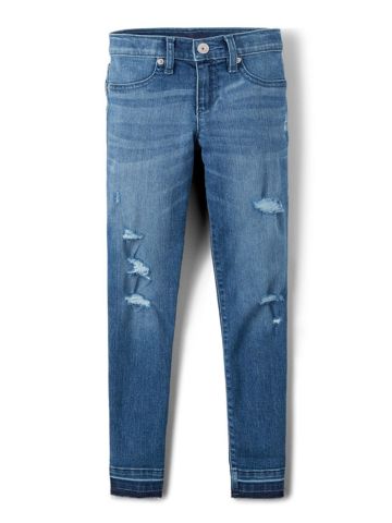 ג'ינס סקיני עם עיטורי קרעים / בנות