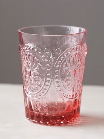 כוס זכוכית לשתייה קרה עם עיטורים / בינוני