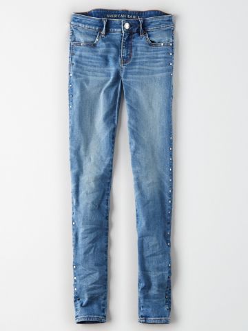 ג'ינס סקיני עם ניטים כסופים Jegging / נשים