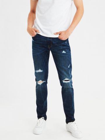 ג'ינס סקיני סלים עם קרעים Slim
