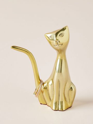 פסלון חתול בגימור מוזהב