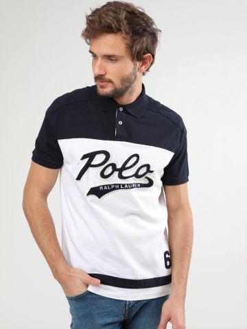 חולצת פולו קולור בלוק עם לוגו Slim Fit