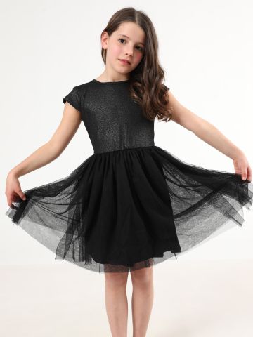 שמלת מיני גליטר עם חצאית טול / בנות