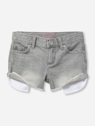 ג'ינס קצר עם סיומת פרומה / בנות