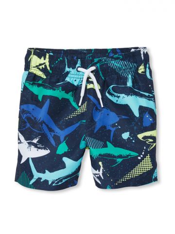 מכנסי בגד ים בהדפס כרישים / בייבי בנים