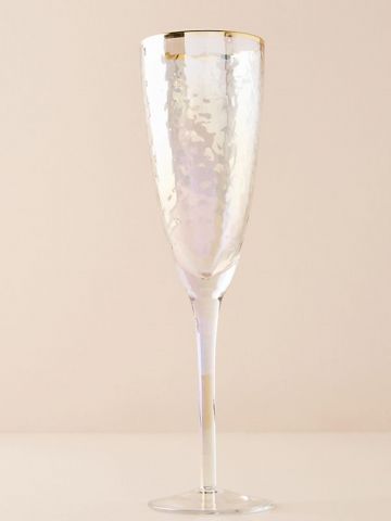 מארז 4 כוסות שמפניה מזכוכית עם שפה מוזהבת