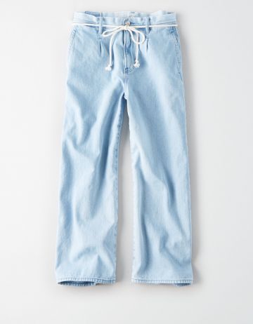 ג'ינס רחב בשטיפה בהירה Wide Leg Chase / נשים