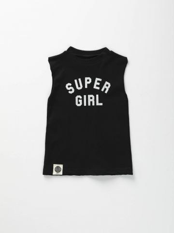שמלה עם הדפס Super Girl/ בייבי בנות