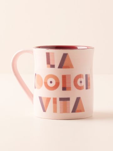 מאג בהדפס כיתוב La Dolci Vita