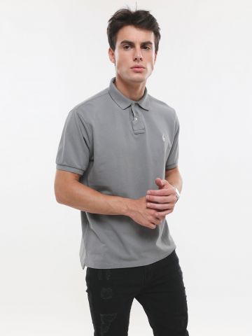 חולצת פולו סלים פיט עם פאץ' לוגו Slim Fit