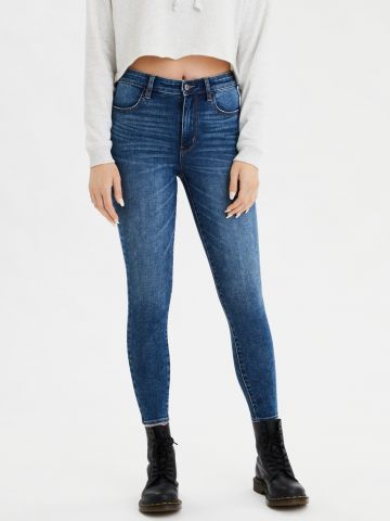 ג'ינס סקיני ווש בגזרה גבוהה / נשים