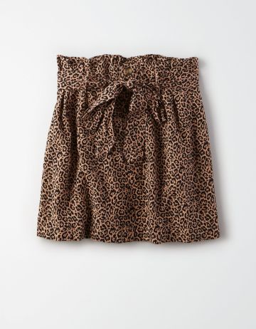 חצאית מיני פייפרבאג בהדפס מנומר / נשים