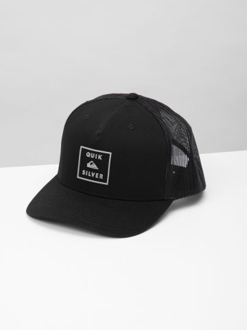כובע מצחייה בשילוב רשת עם לוגו / גברים